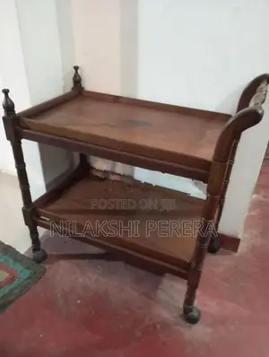 Teak Teapoy Table with Tea Trolly