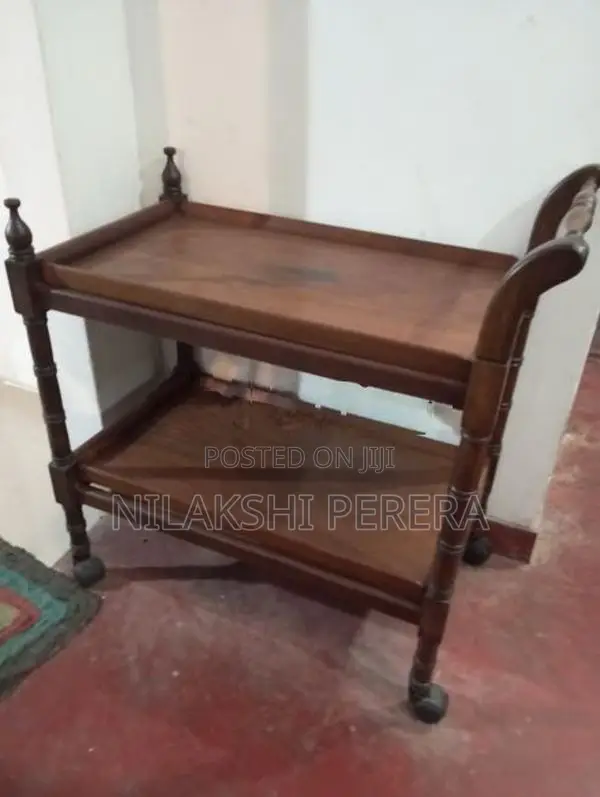 Teak Teapoy Table with Tea Trolly