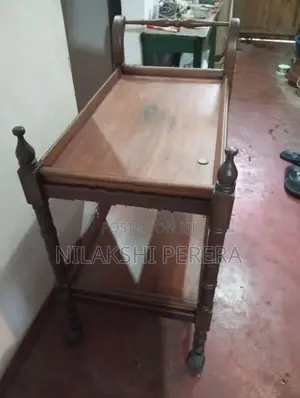 Teak Teapoy Table with Tea Trolly