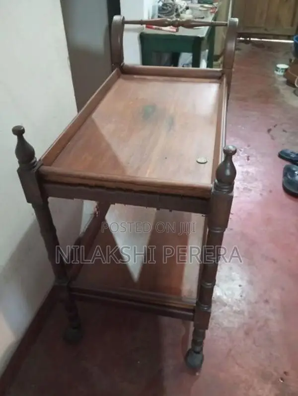Teak Teapoy Table with Tea Trolly