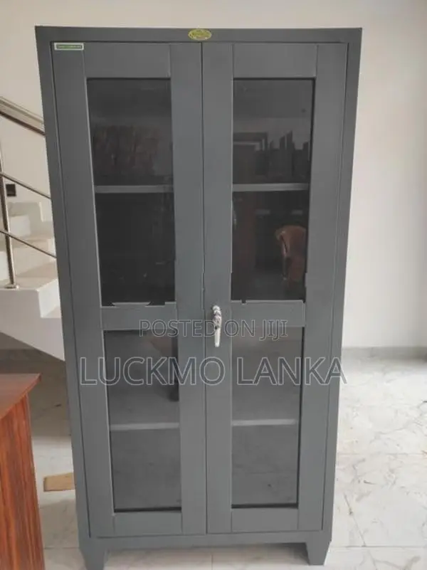New 6x3 Size Glass Steel Office Cupboard (Y12)