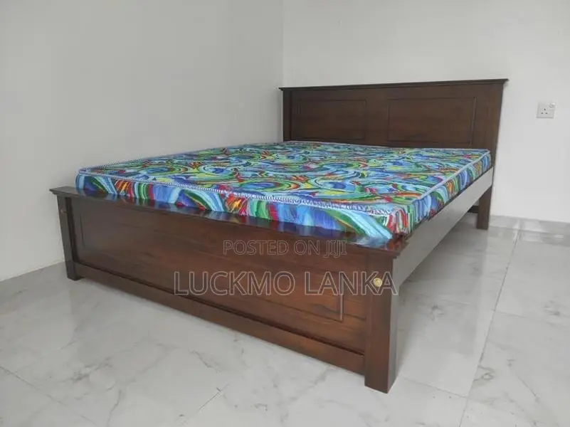 New 72x60 Size Teak Box Bed With Arpico Hybrid Mattress (Y43)
