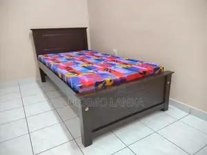 New 6x3 Size Teak Box Bed With Double Layer Mattress (Y37)