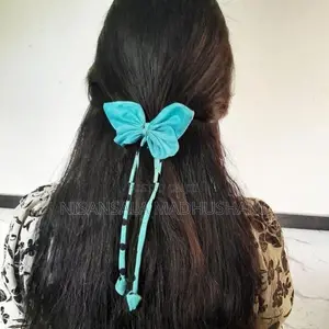 Butterfly hair bow with flower clip