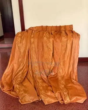 Brown Floral Thick Curtain Set – 8.5ft × 6.5ft