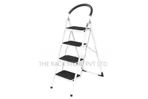 4 Step Steel Folding Ladder – Premium Wide Household