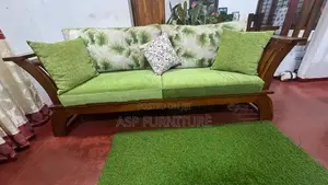 Teak Sofa Set with Glass Center Table
