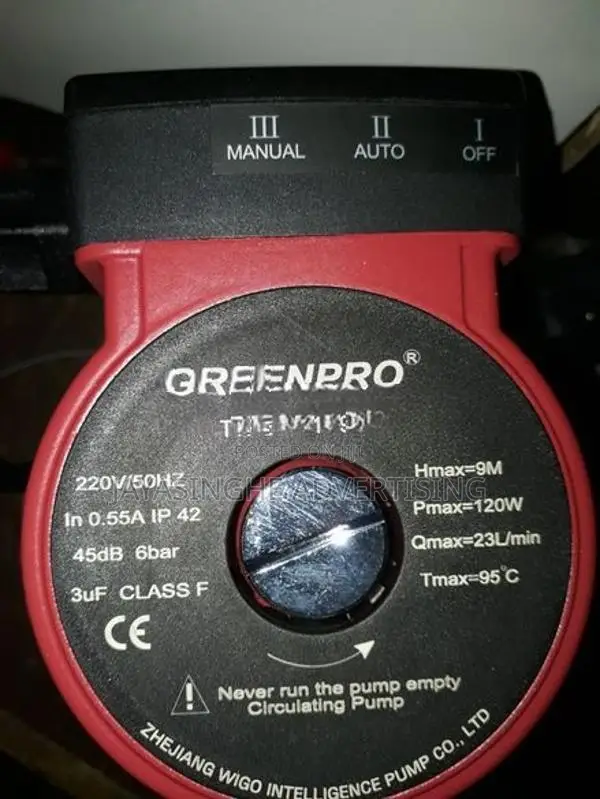 Pressure Pump Hot Water / Cold ( 6 Bar GREENPRO)