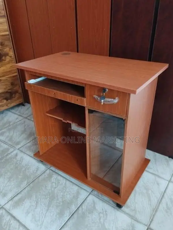 New Malamine Computer Table - Glass
