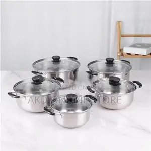 10pcs Stainless Steel Cookware Set with Lid