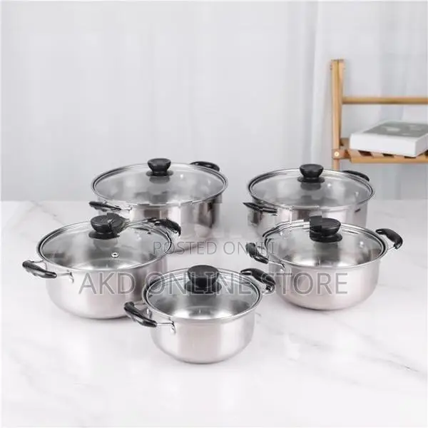 10pcs Stainless Steel Cookware Set with Lid