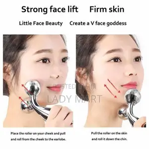 3D Manual Roller Face Body Massager with 2 Wheels Facial Slimming