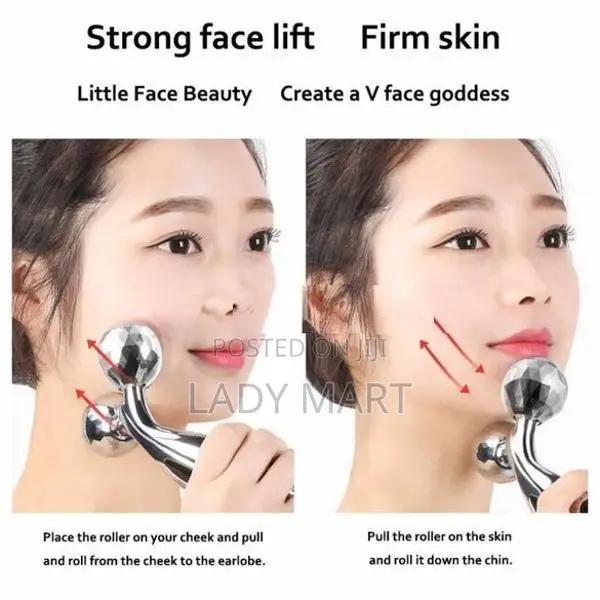 3D Manual Roller Face Body Massager with 2 Wheels Facial Slimming