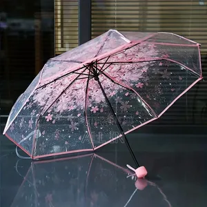 Transparent Flower Design Umbrella 1350