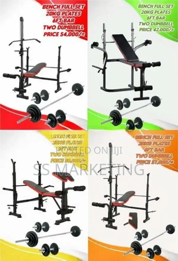 Brand New Bench Dumbbell Weight Plate Home Gym Set