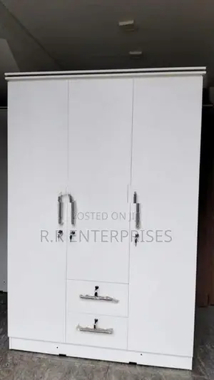 White 3 Door Melamine Wardrobes
