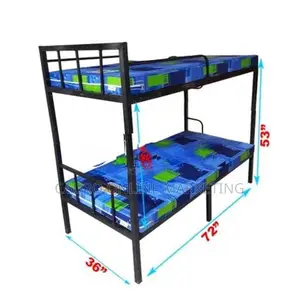 new steel bunk bed with double layer mattress