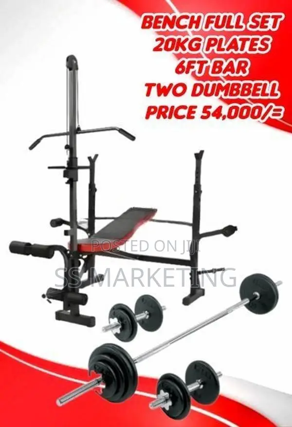 Brand New Bench Dumbbell Weight Plate Home Gym Set