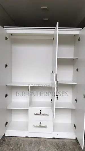 White 3 Door Melamine Wardrobes