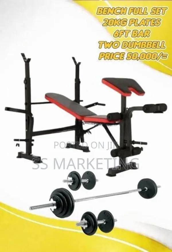 Brand New Bench Dumbbell Weight Plate Home Gym Set