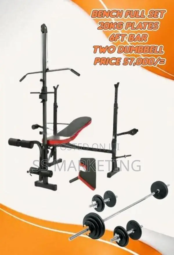 Brand New Bench Dumbbell Weight Plate Home Gym Set