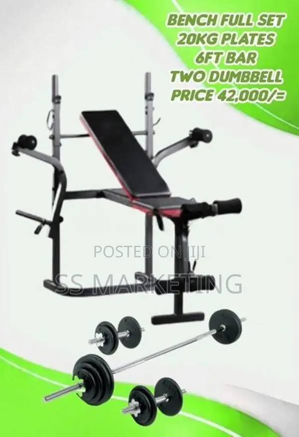 Brand New Bench Dumbbell Weight Plate Home Gym Set