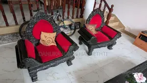 Luxury Hand-Carved Solid Kaluwara (Ebony) Sofa Set with Coffee Table
