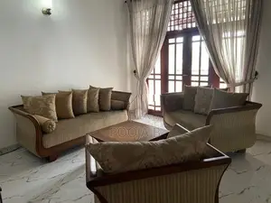 Premium 3+2+1 Wooden Sofa Set with Coffee Table