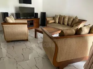 Premium 3+2+1 Wooden Sofa Set with Coffee Table