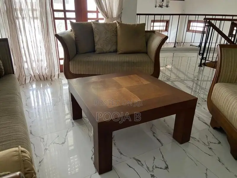 Premium 3+2+1 Wooden Sofa Set with Coffee Table