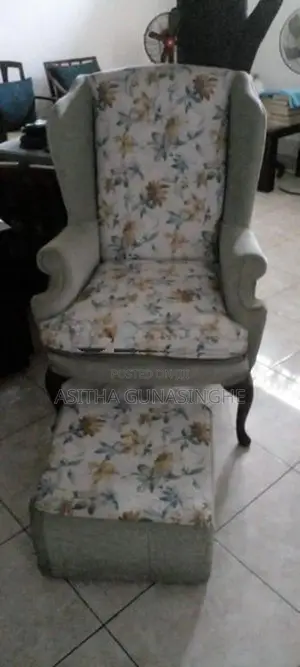 Wing Chair with Foot Stool
