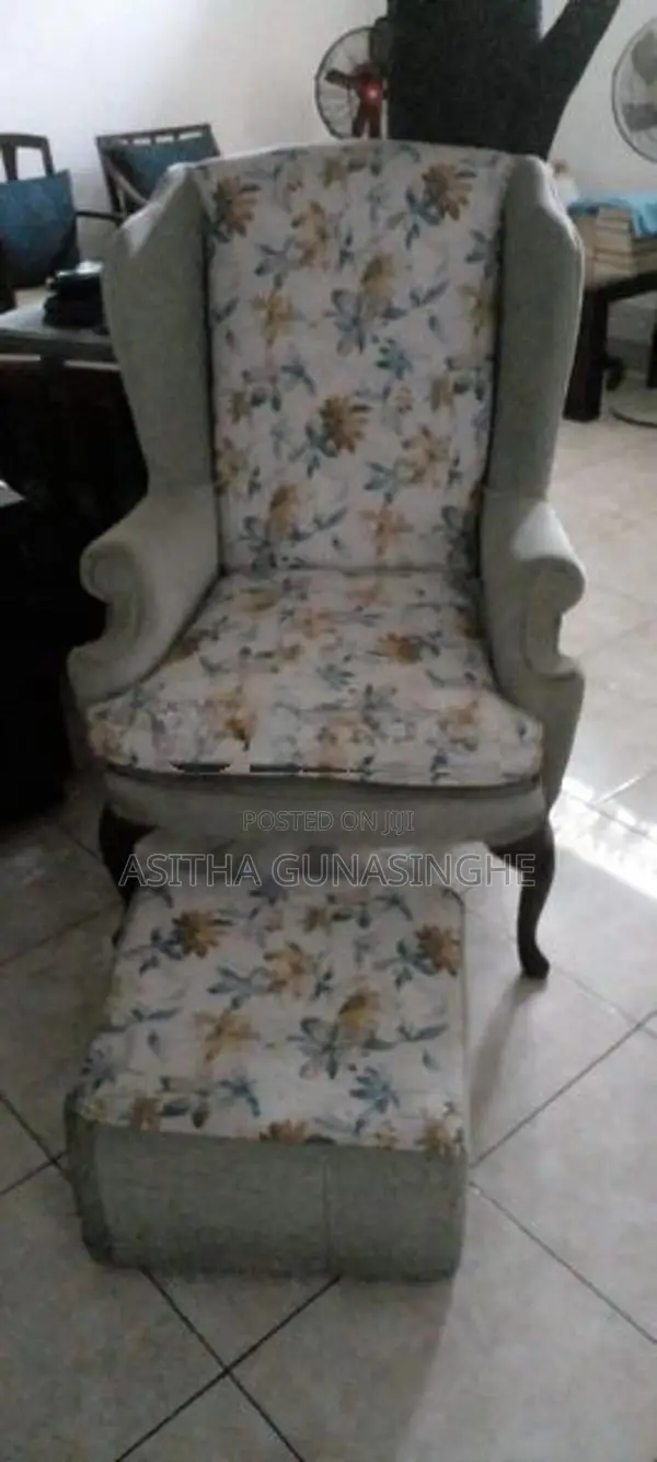 Wing Chair with Foot Stool