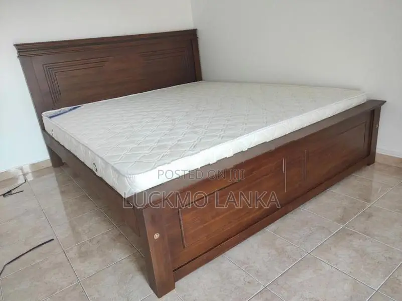 New 6x6 Teak 3.5 Leg Large Box Bed With Arpico Spring Mattress (Bb13)