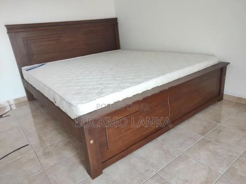 New 6x6 Teak 3.5 Leg Large Box Bed With Arpico Spring Mattress (Bb13)