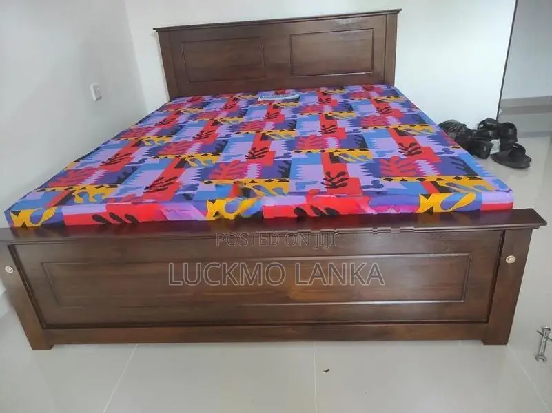 New 72x60 Teak Box Bed With Double Layer Mattress (Bb3)