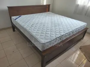 New 72x72 Teak Box Bed With Arpico Spring Mattress (Bb11)