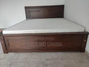 New 6x6 Teak 3.5 Leg Large Box Bed With Arpico Spring Mattress (Bb13)