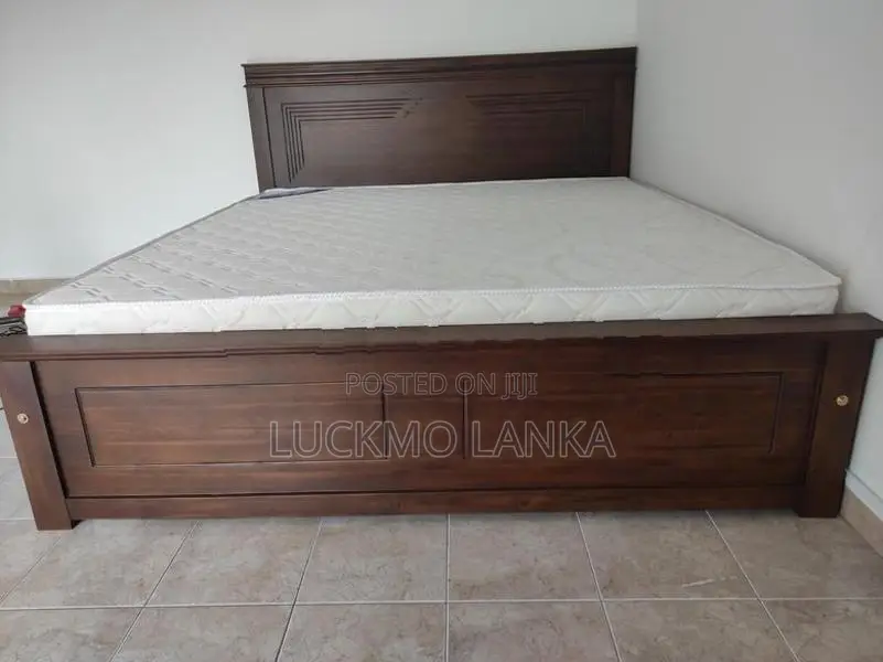 New 6x6 Teak 3.5 Leg Large Box Bed With Arpico Spring Mattress (Bb13)