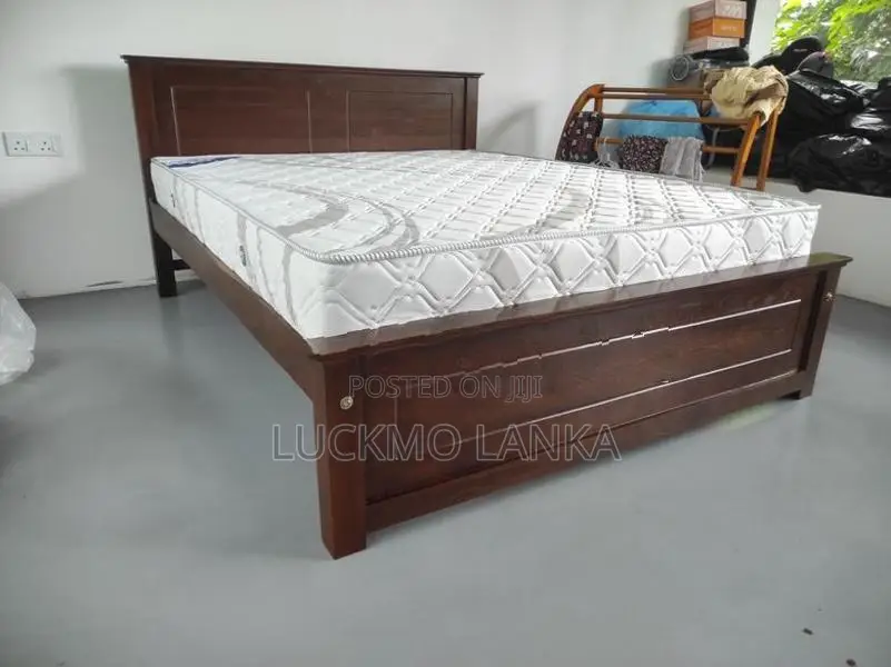 New 72x60 Teak Box Bed With Arpico Spring Mattress (Bb10)