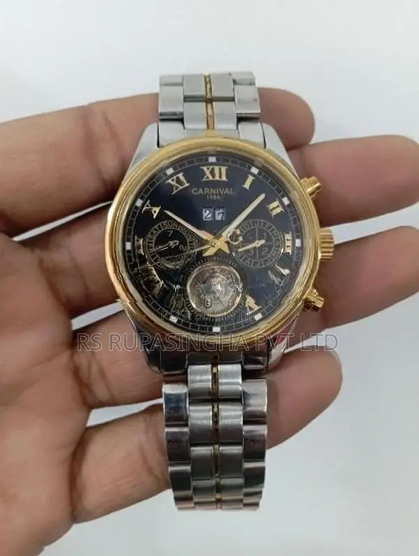 Carnival Silver Automatic Hand Watch