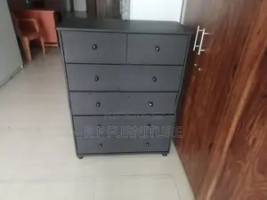 Melamine Black Drawer Cupboard