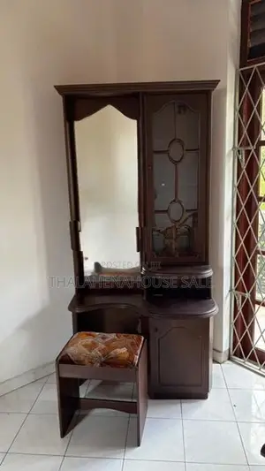 Wooden Dressing Table with Mirror Display Cabinet