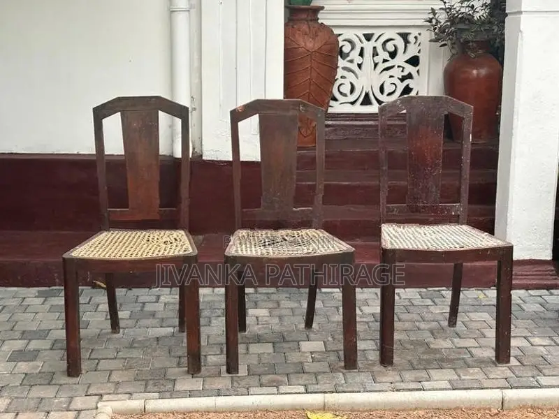 Vintage Timber Cane Chairs -3