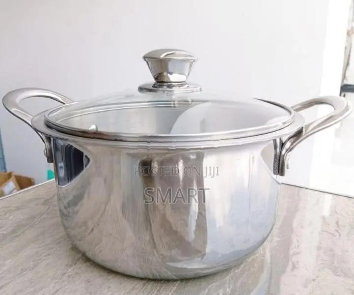 RICH TRIPLY STAINLESS STEEL CASSEROLE WITH GLASS LID 24CM