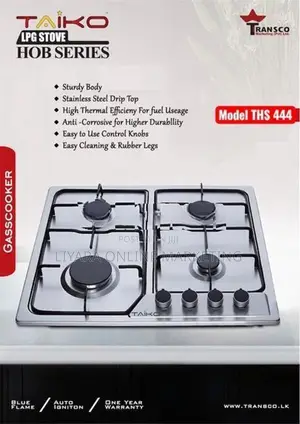 Taiko Steel 4 Burner Gas Hob