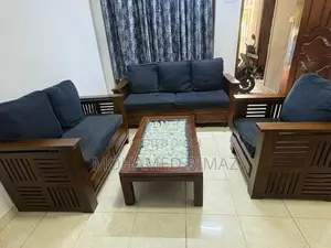 Wooden Sofa Set with Center Table