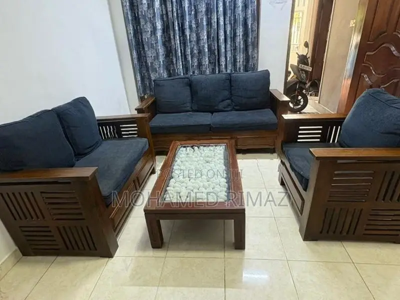 Wooden Sofa Set with Center Table