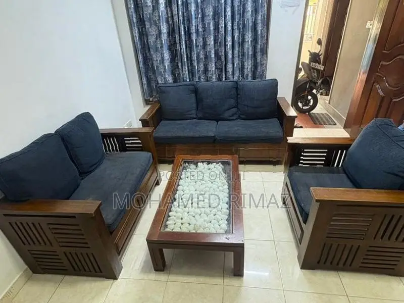 Wooden Sofa Set with Center Table