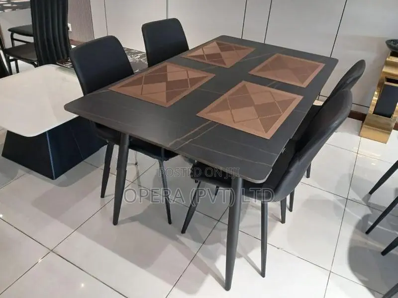 Granite Dining Table with 4 Chairs