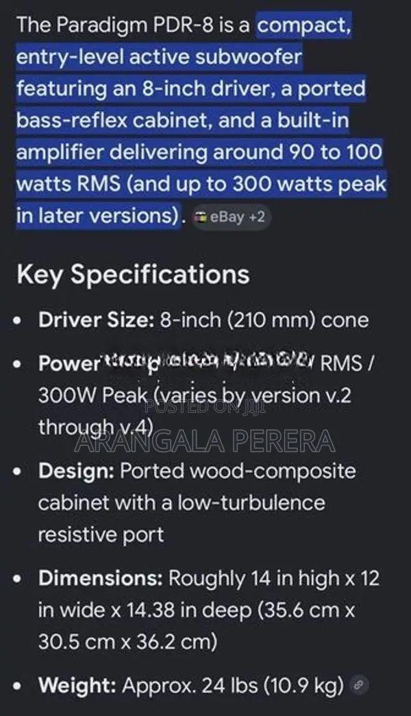 Paradigm Powered Sub